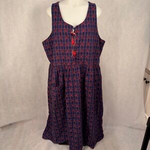 Vintage USA Hearts & Stitches Schoolhouse Print Dress XL